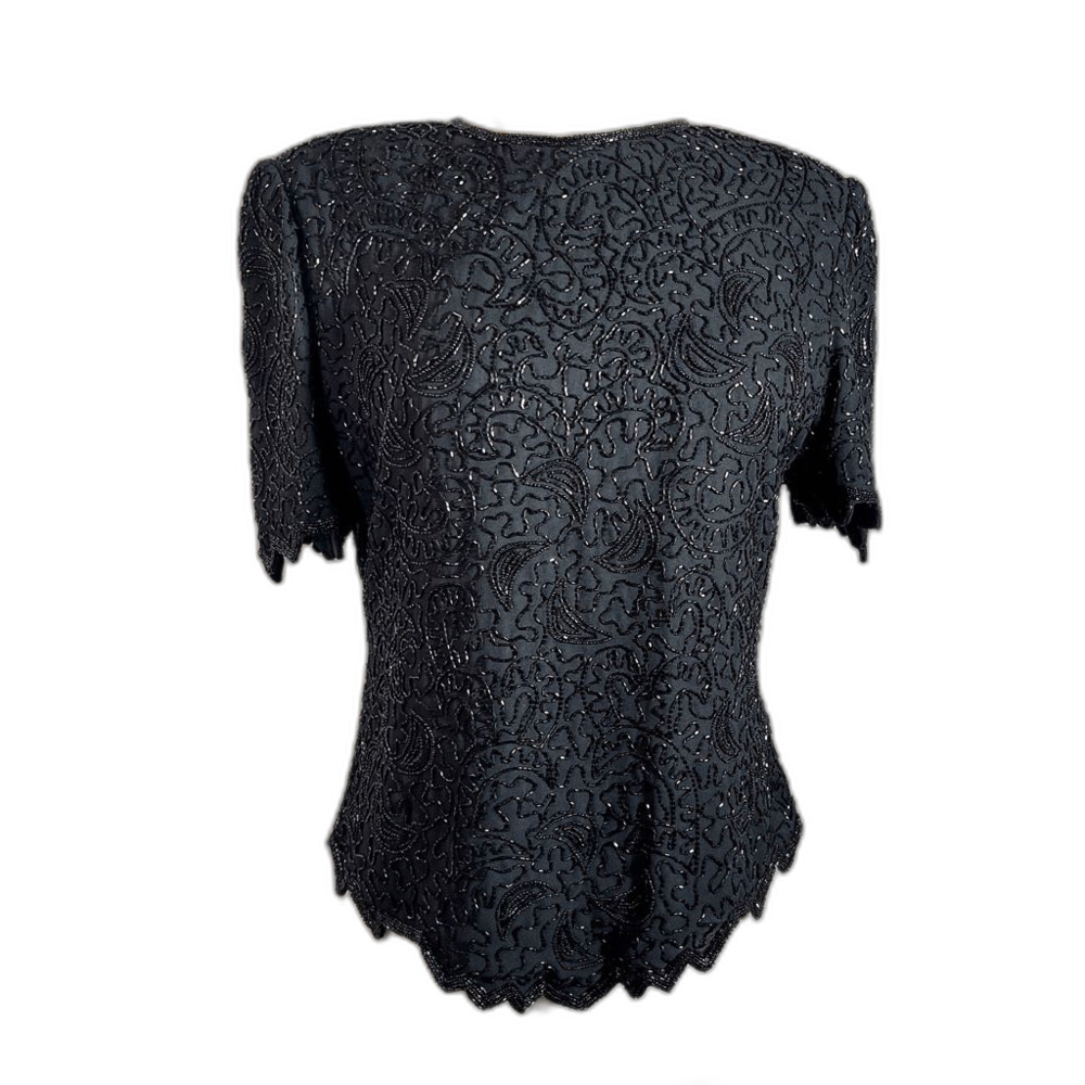 Brillante by J. A. Blouse Size L Vintage 80's Showstopper Statement Piece Top